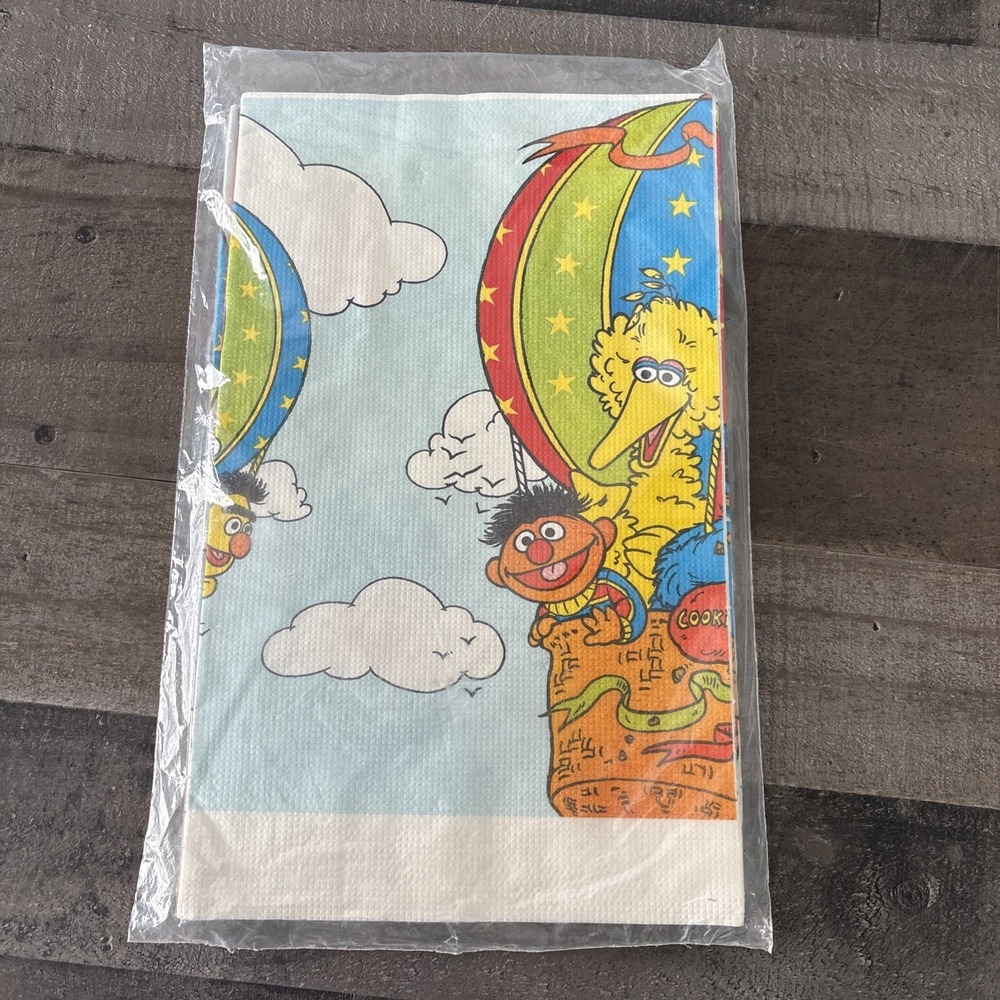 NEW Vintage Sesame Street Paper Tablecloth 52" x 96" Made In USA NOS party suppl